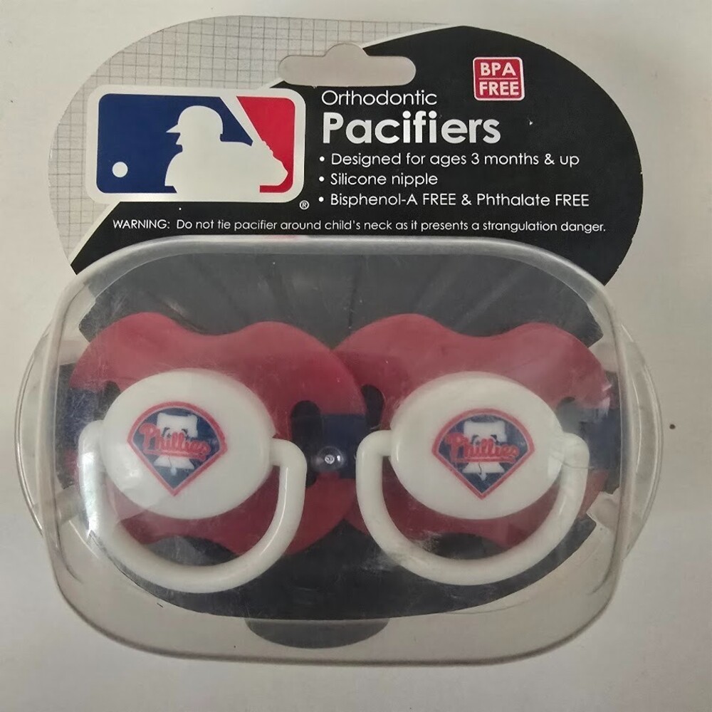 MLB Philadelphia Phillies Pacifier set of 2 w/Case by baby fanatic